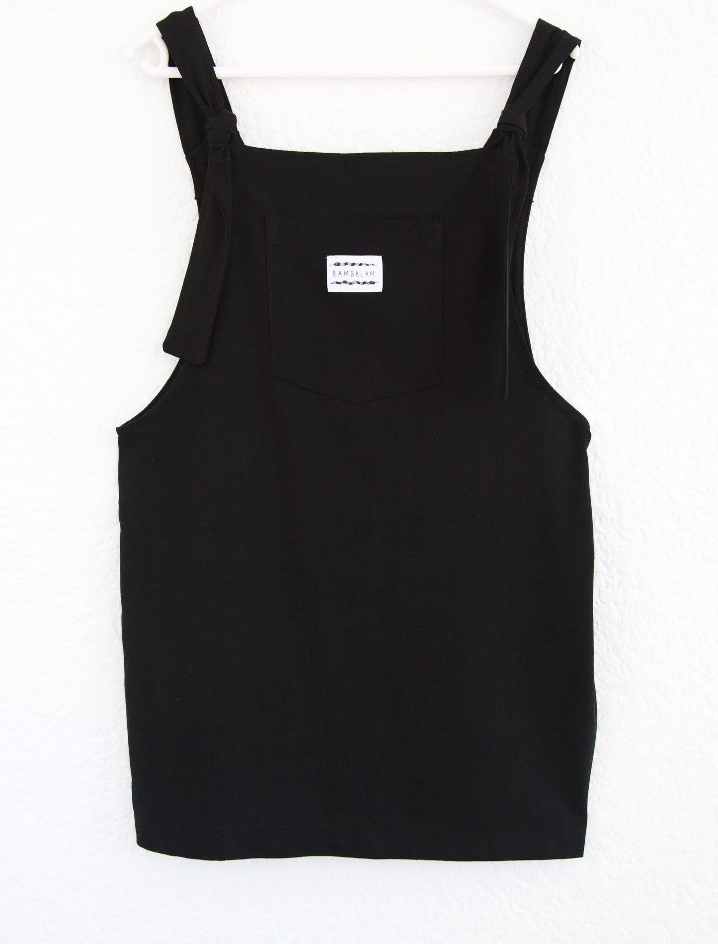 'Black ray-linen' Dress dungaree