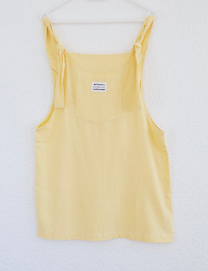 'Baby yellow ray-linen' Dress dungaree