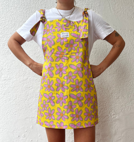 'Oopsie daisies yellow' Dress dungaree