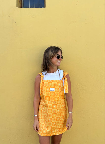 'Suspicious suns' Dungaree dress